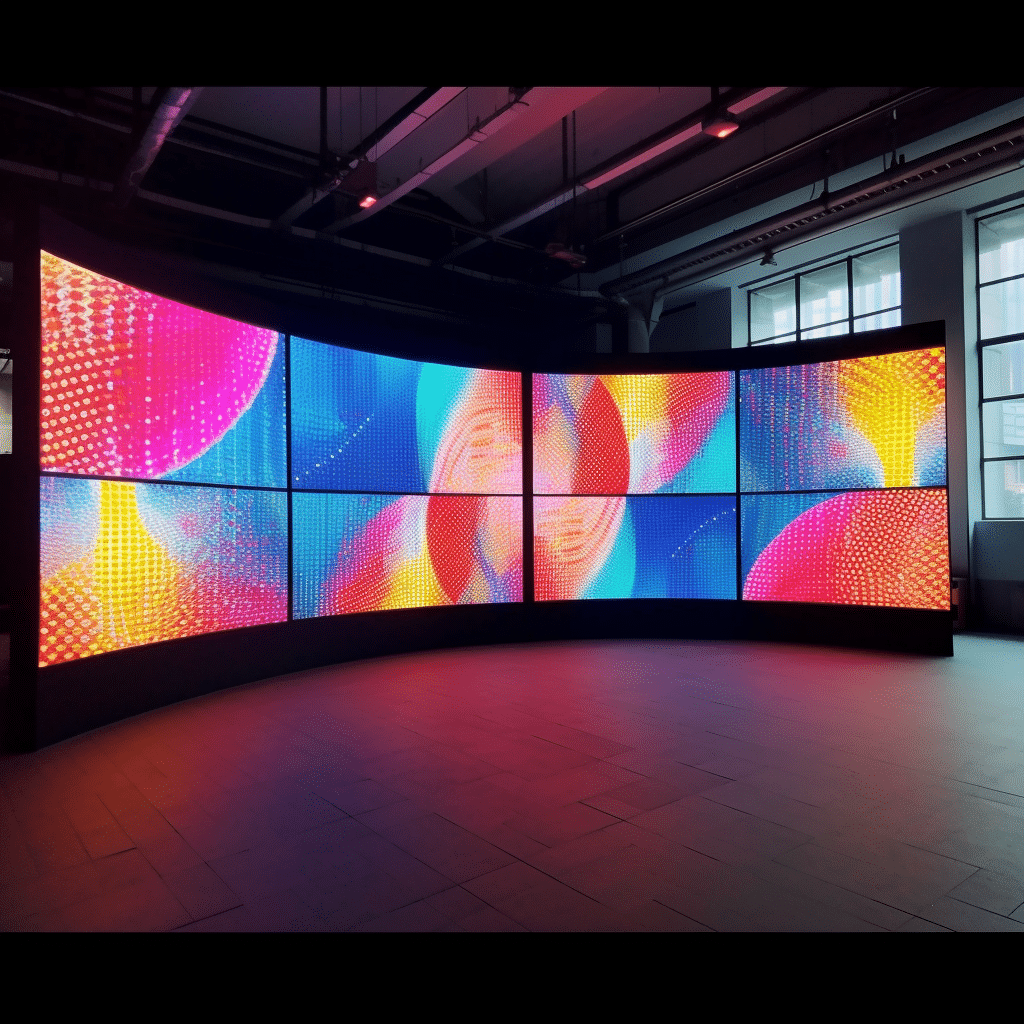 LED Display wall for a studio business