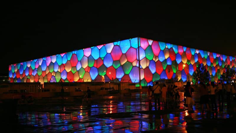 beijings water cube display walls
